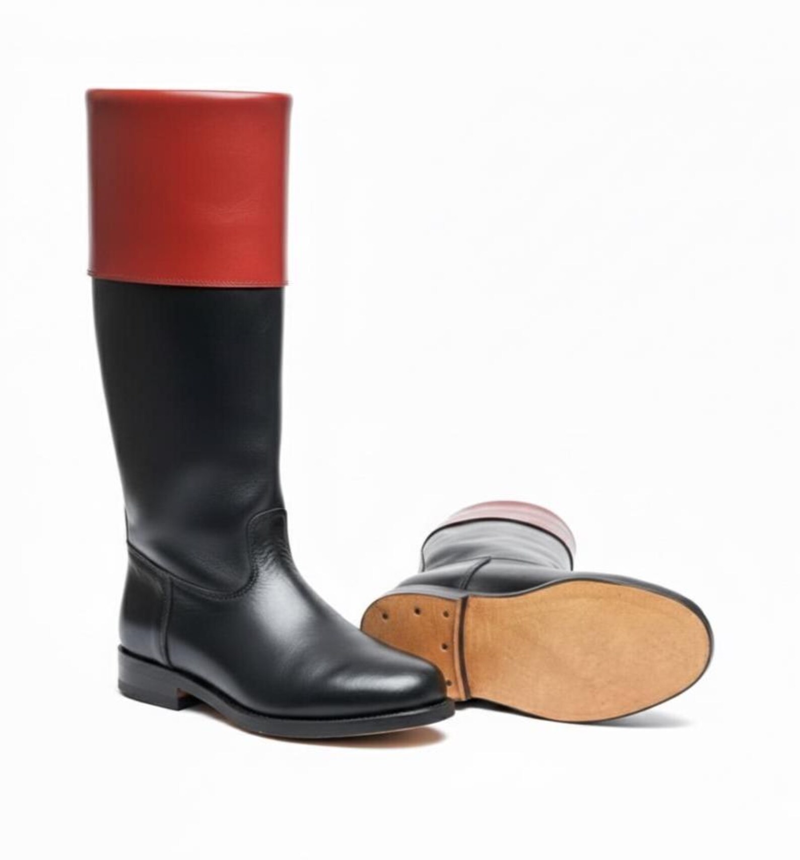 Handmade Colonial Leather Long Boot - Revolutionary War Style Officer ...