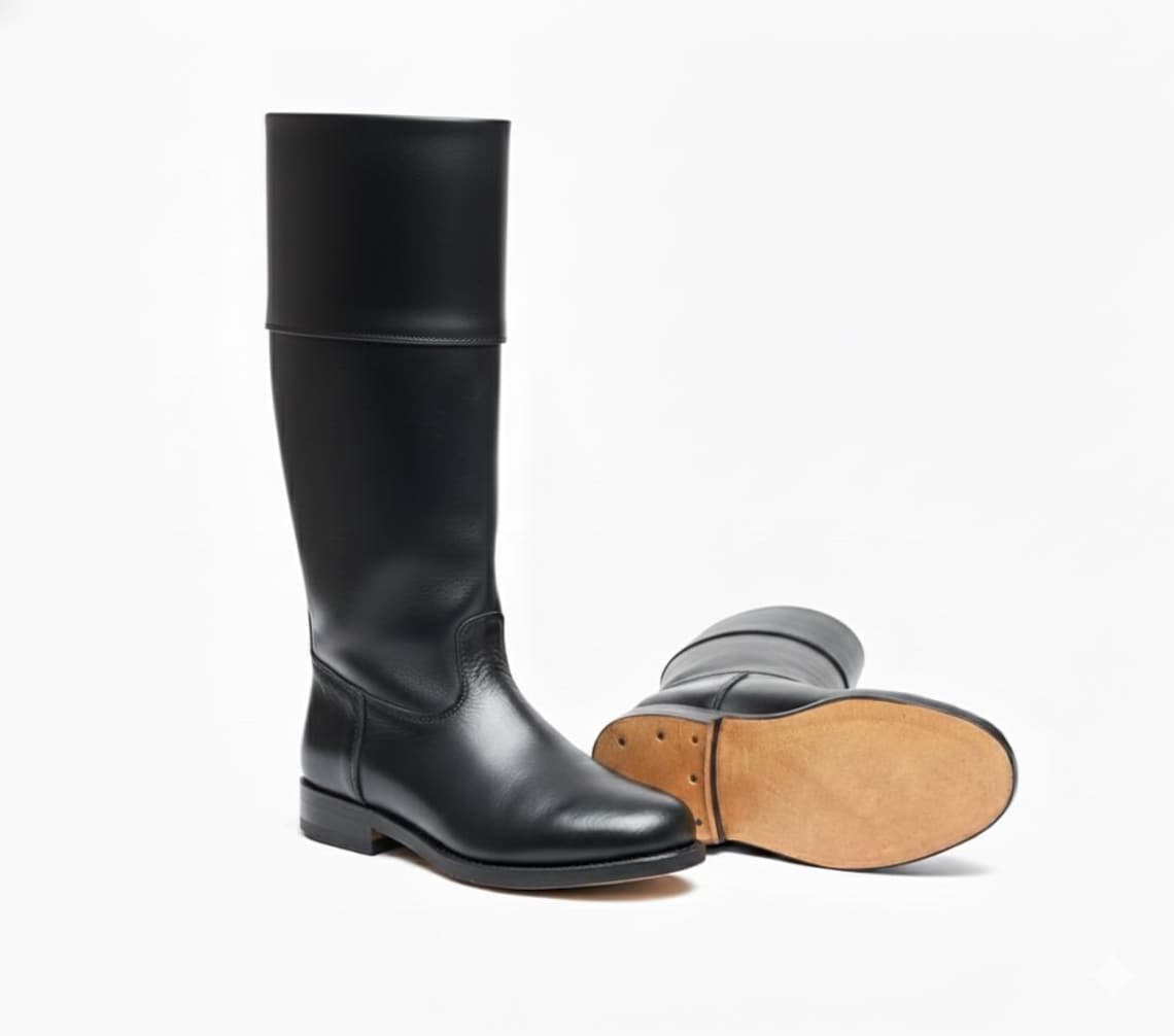 Handmade Colonial Riding Boots for Men | Revolutionary War Style Black ...