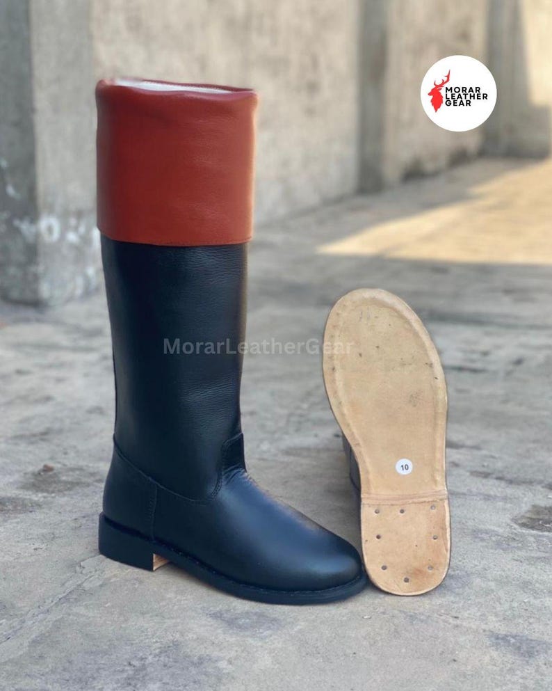 Handmade Colonial Leather Boot - Revolutionary War Style Officer Riding ...