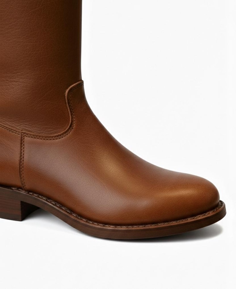 Handmade Brown Leather Riding Boots for Men | Tall Equestrian Leather ...