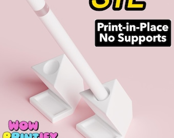 Modern Pen Holder STL, Print-in-Place, Pencil Stand, No Supports, Desk Organizer, 3D Printable