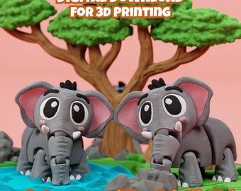 Articulated Elephant STL File: Flexi Fidget Toy (3D Printing Digital Download)