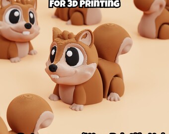 Flexi Squirrel STL/3MF File: Articulated 3D Print Fidget Toy (Digital Download)