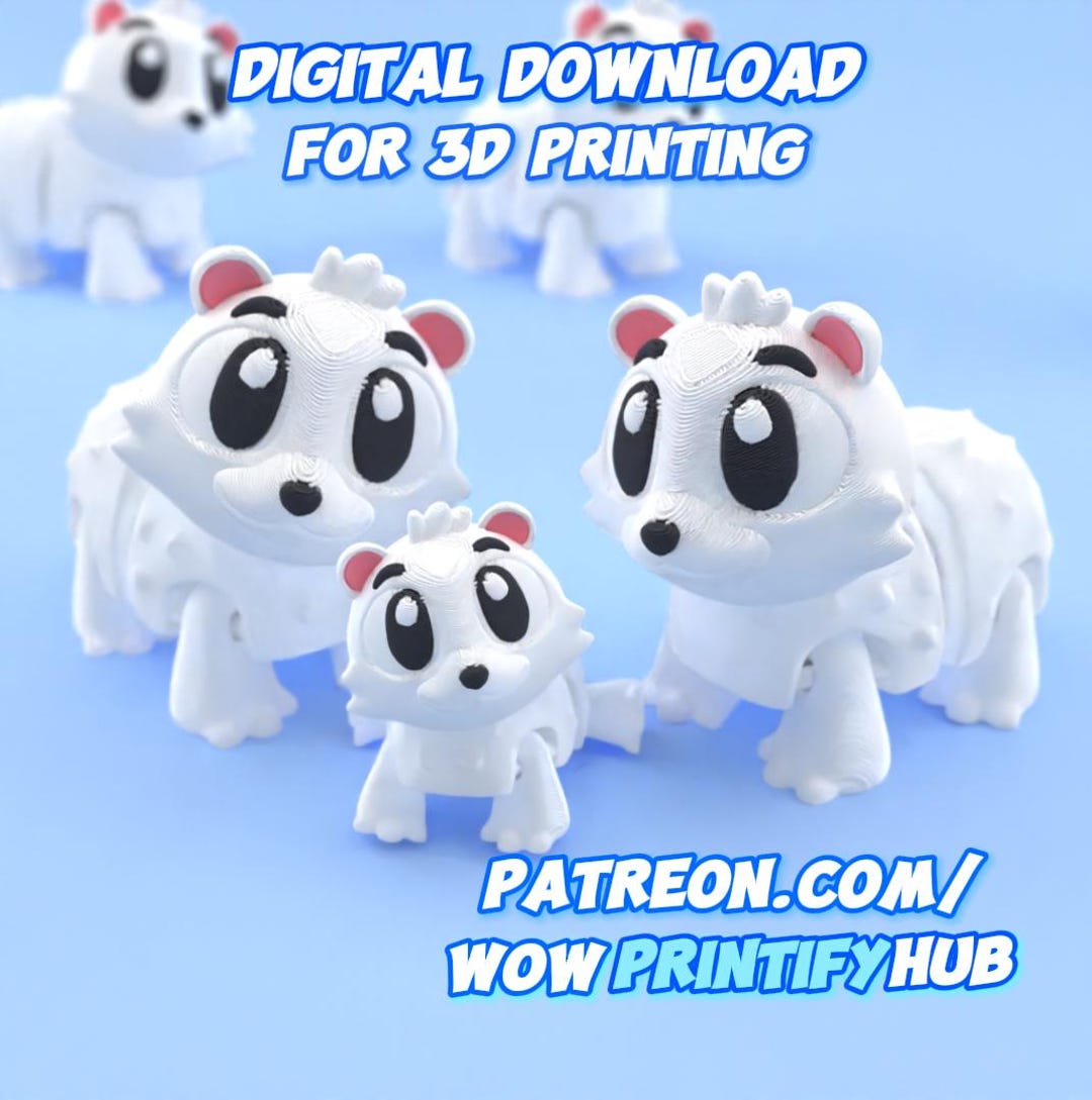 Articulated Polen Bear 3D Print File: Flexi Fidget Toy (STL & 3MF ...