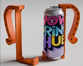 Can GripStl, 12 oz/16 oz frisdrank- en bierhouder, digitale download, print-in-place, 3D-afdrukbaar