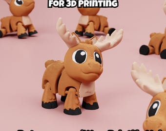 Articulated Moose STL & 3MF – Flexi Fidget Toy for 3d printing (Digital Download)