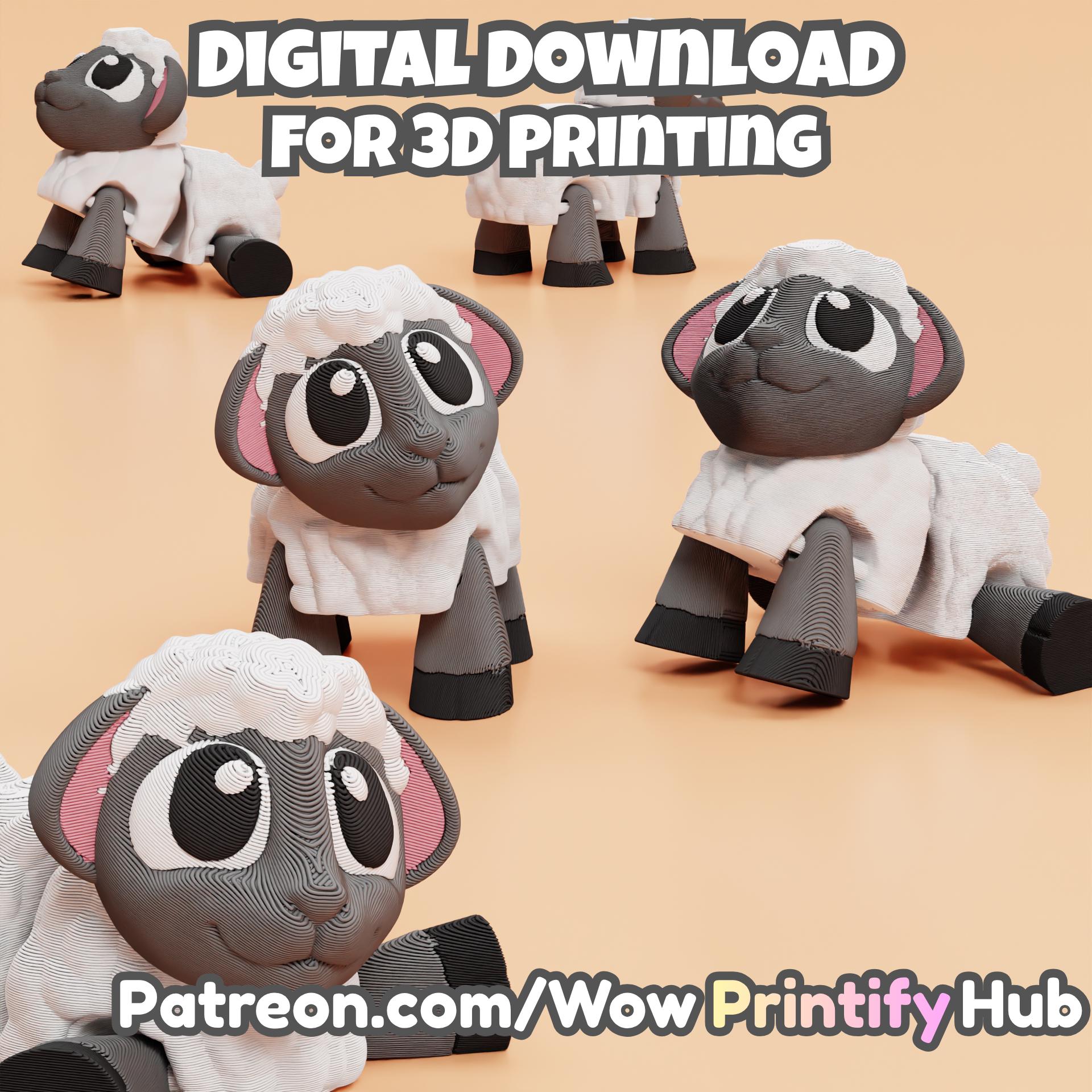 Articulated Sheep 3D Print File: Flexi Fidget Toy (STL & 3MF Digital ...