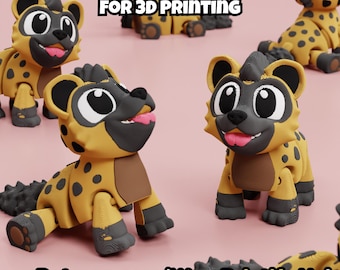 Articulated Hyena 3D Print File, Flexi Fidget Toy (STL & 3MF)