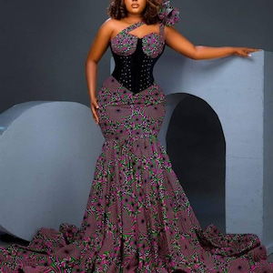African Corset dress, Africa wedding dress,  African thanksgiving and engagement dress, African womens dresses,  African prom dresses.