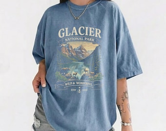 Comfort Colors Glacier National Park T-shirt, Vintage Nature Tee