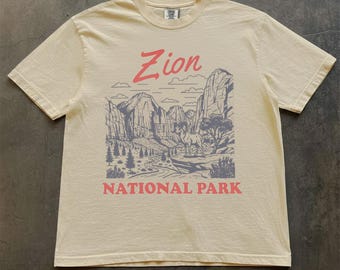 Comfort Colors Zion National Park Graphic Tee, Vintage Style