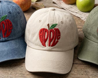 Retro Apple Computers Rainbow Logo Hat - Embroidered Baseball Cap