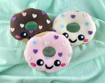 手作りラブドーナツぬいぐるみ - かわいい食べ物のぬいぐるみ - 柔らかいぬいぐるみドーナツおもちゃ - ドーナツ好きへのユニークなギフト