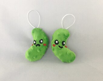 Handmade Sweet and Sour Pickle Ornaments – Set of 2 – Unique Holiday Decor