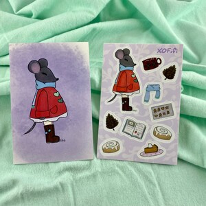 Lot d'autocollants et de cartes postales bestioles des bois - Mignonne papeterie animaux de la forêt - Offre spéciale !