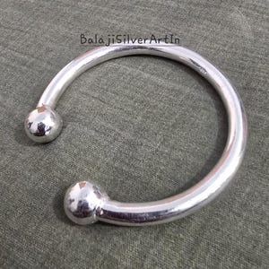Handmade Heavy Sterling Silver Torque Bangle: Solid Mens Jewelry
