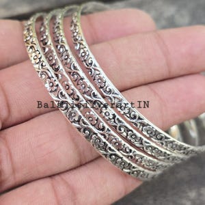 Sterling Silver Bangle Set: Boho Stacking Bracelets, Set of 4 VINTAGE JEWELRY