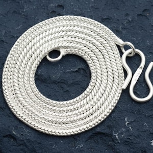 Handgemaakte 925 sterlingzilveren ketting, 2 mm dik