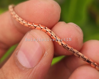 Handgemaakte puur koperen schakelarmband: genezende sieraden, aanpasbare maat