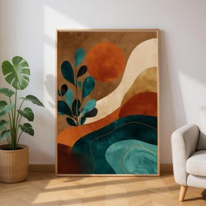 Boho Wall Art - Premium Poster auf mattem Papier mit Holzrahmen