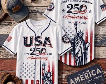 Independence Day Baseball Jersey, Personalized Youth Patriotic Shirt, America Birthday Gift