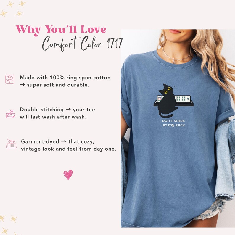 Funny Mahjong Cat Shirt, Don't Stare At My Rack Mahjong Player Gift, Sarcastic Tile Game Tee, Mahjong Lover Shirt, Black Cat Mahjong Gift image 10