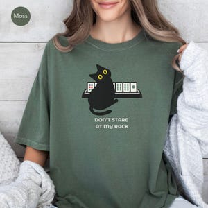 Funny Mahjong Cat Shirt, Don't Stare At My Rack Mahjong Player Gift, Sarcastic Tile Game Tee, Mahjong Lover Shirt, Black Cat Mahjong Gift image 8