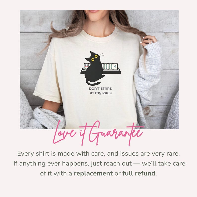 Funny Mahjong Cat Shirt, Don't Stare At My Rack Mahjong Player Gift, Sarcastic Tile Game Tee, Mahjong Lover Shirt, Black Cat Mahjong Gift image 18