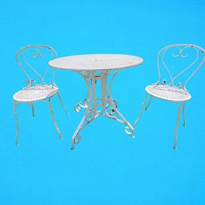 Antique French Garden Table & 2 Chairs