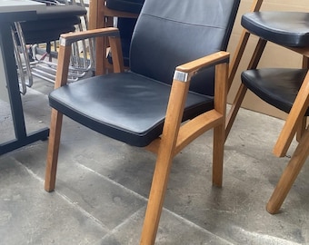 Sven Christiansen Vintage genuine Leather Chairs automatic recline tilt