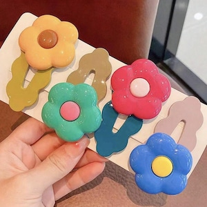 Sweet Flower Hair Clips - Pastel Barrettes for Toddlers & Girls
