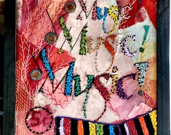 Setzen Sie ein weiteres Nickel ein - Mixed Media Wandbehang