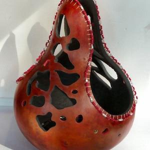 Pleiades Runes -- Carved Gourd Bowl