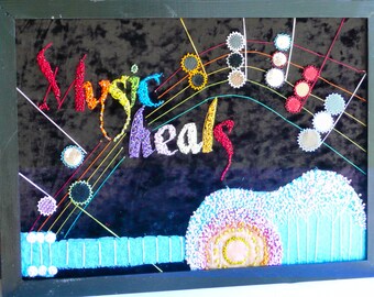 Music Heals -- Wandbehang in Mischtechnik