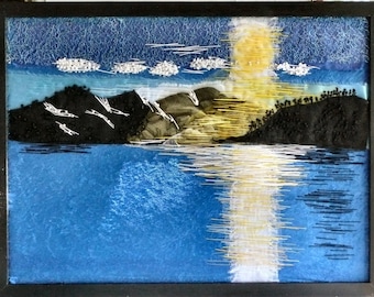 Lakeside - Handarbeit Wandbehang