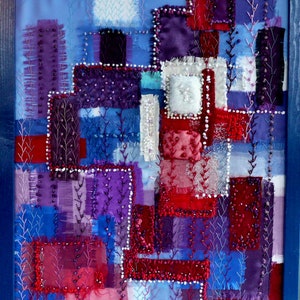 Blocks of Time - Fiber Art Wall Hanging