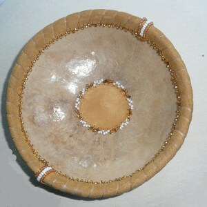 Peg Leg - leather-rimmed Gourd Bowl