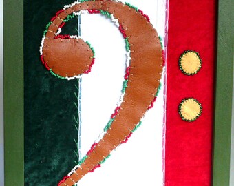 Der italienische Barsch - Mixed Media Wandbehang