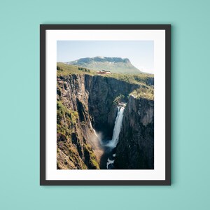 Vøringfossen Norway Waterfall Wall Art Print, Dramatic Landscape Fine Art Photography, Nordic Nature Home Decor, Wild Escape