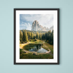 Dolomites Mountain Lake Print: Italian Alps Travel Photography