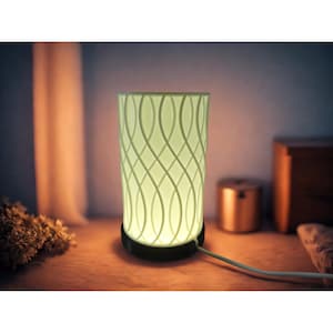 Decorative USB-Powered LED Table Lamp With Modern Geometric Patterned Shade & Soft Warm Light