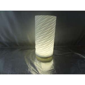 White Swirl 3D printed Table Lamp With Soft Glow Lighting