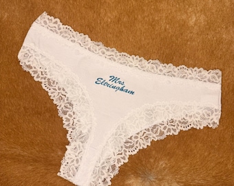 Lencería bordada personalizada: ropa interior con nombre personalizado, regalo de novia