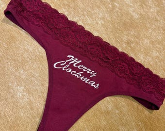 Tanga bordado personalizado - Nombre personalizado - Lencería nupcial, San Valentín, aniversario, boda, despedida de soltera