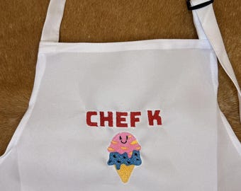 Delantal y gorro de chef personalizados para niños / Regalo de cocina bordado