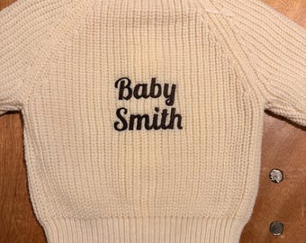 Jersey de punto personalizado para bebé – Regalo para recién nacido con nombre personalizado