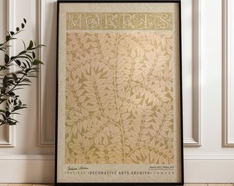 William Morris Branch Poster, Arts and Crafts Exhibition Print, Vintage Botanical Wall Art
