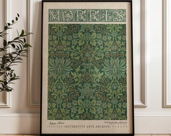 William Morris Flower Garden Poster, Arts and Crafts Exhibition Print, Vintage Botanical Wall Art