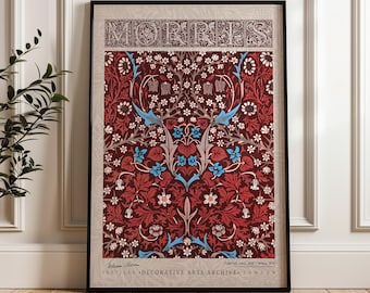 William Morris Tulip Poster, Arts and Crafts Exhibition Print, Vintage Botanical Wall