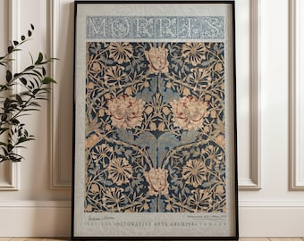 William Morris Honeysuckle Poster, Arts and Crafts Exhibition Print, Vintage Botanical
